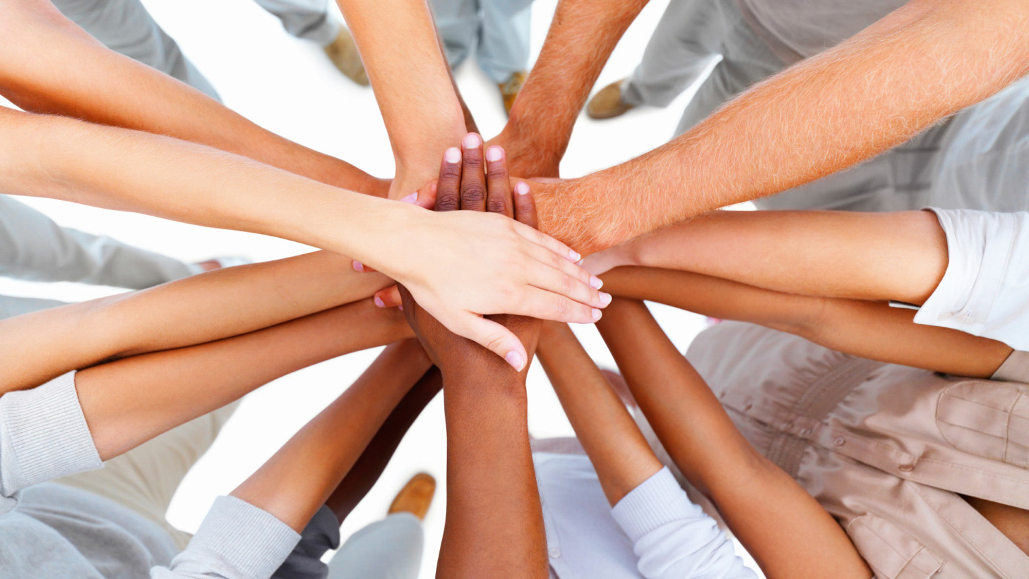 hands in a huddle