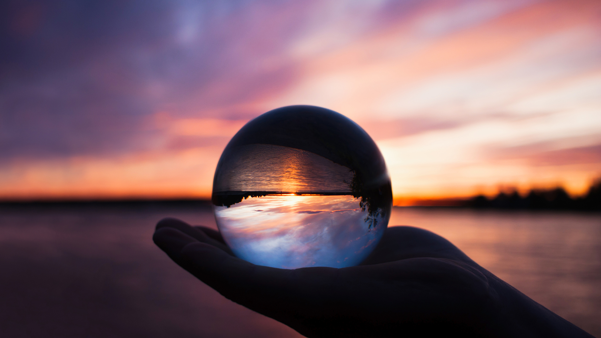 hand holding a crystal ball