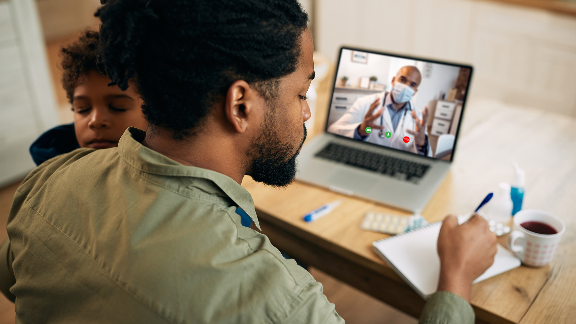 doctor and patient in virtual appointment