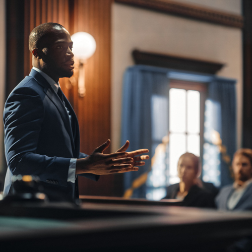 Man in courtroom