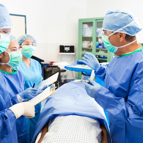 Clinicians in an OR (operating room)
