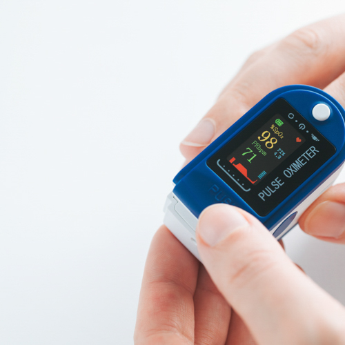 Pulse Oximeter finger digital device to measure oxygen saturation in blood and pulse rate.