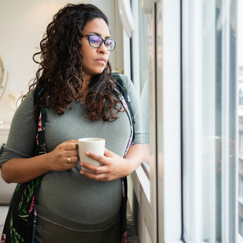 women looking outside
