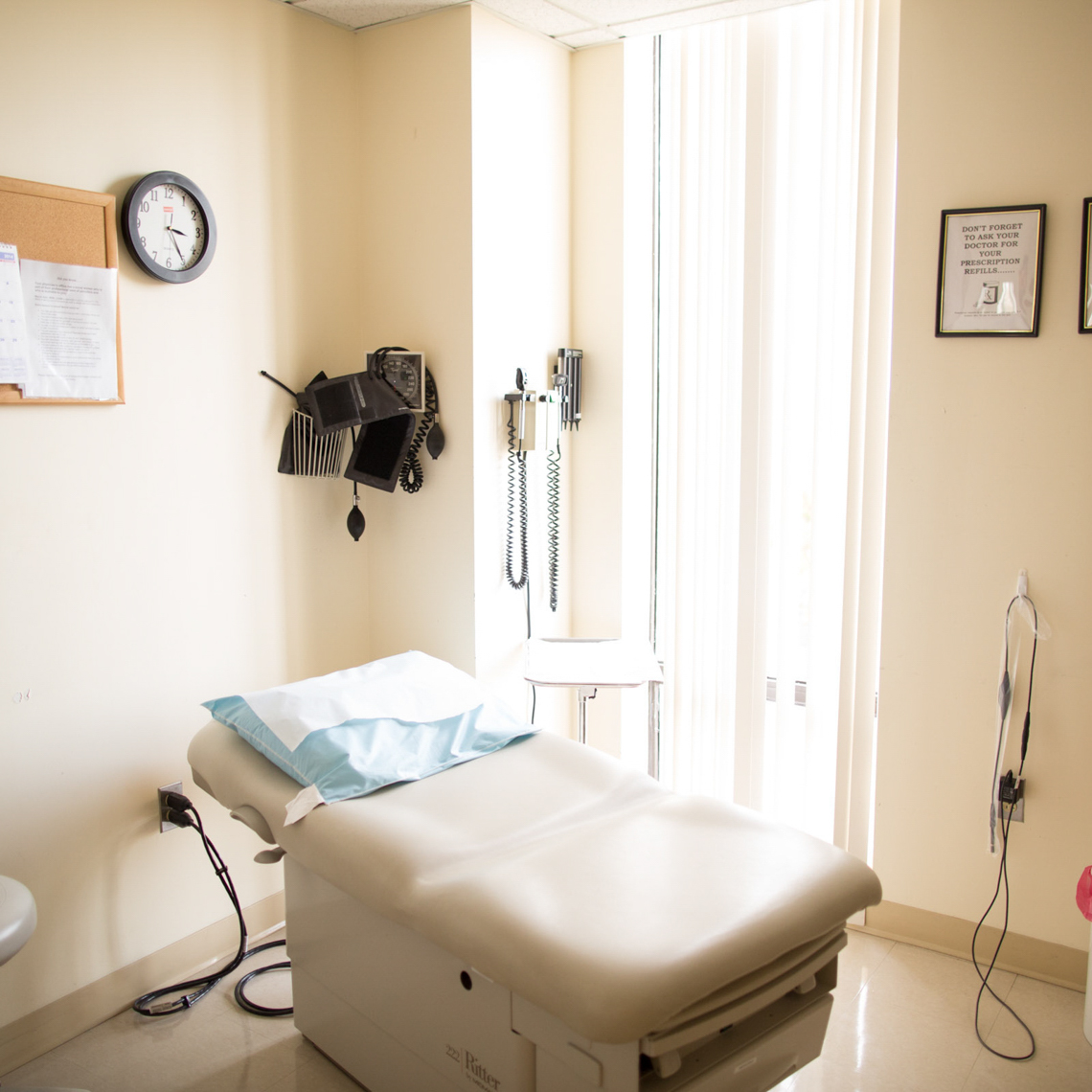 empty bed in hospital