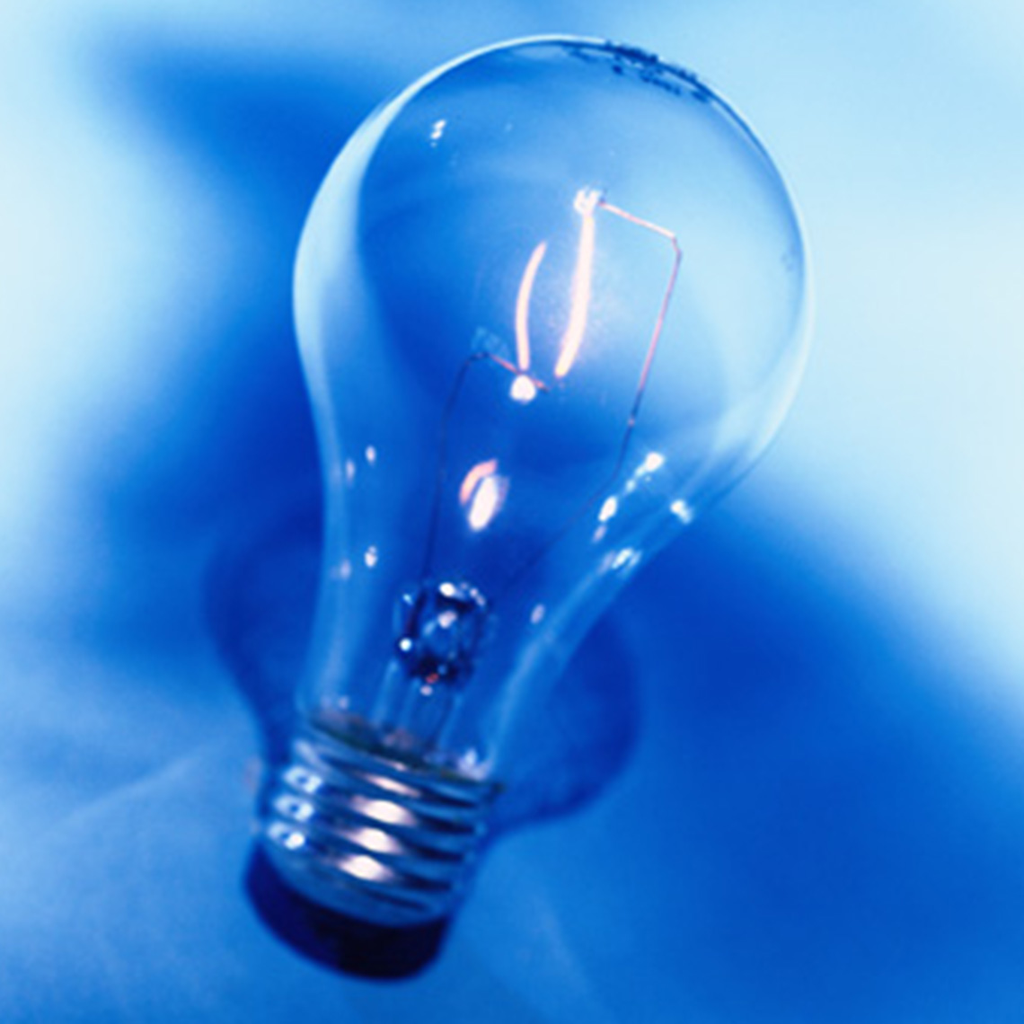 lightbulb on blue background