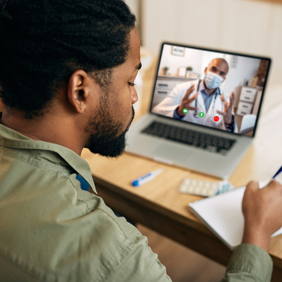 doctor and patient in virtual appointment