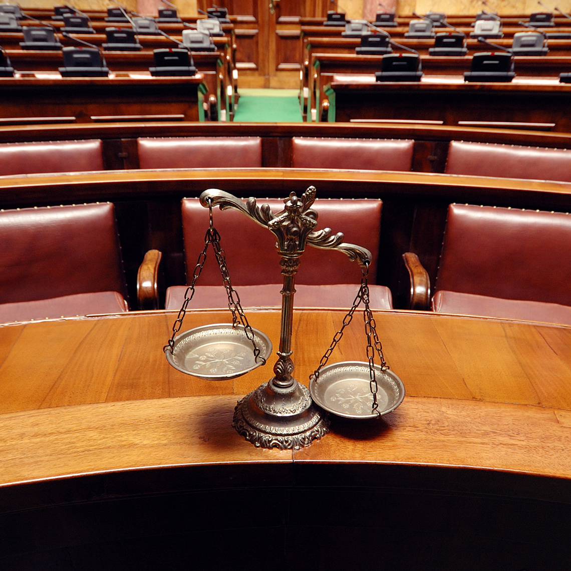 scales in a courtroom