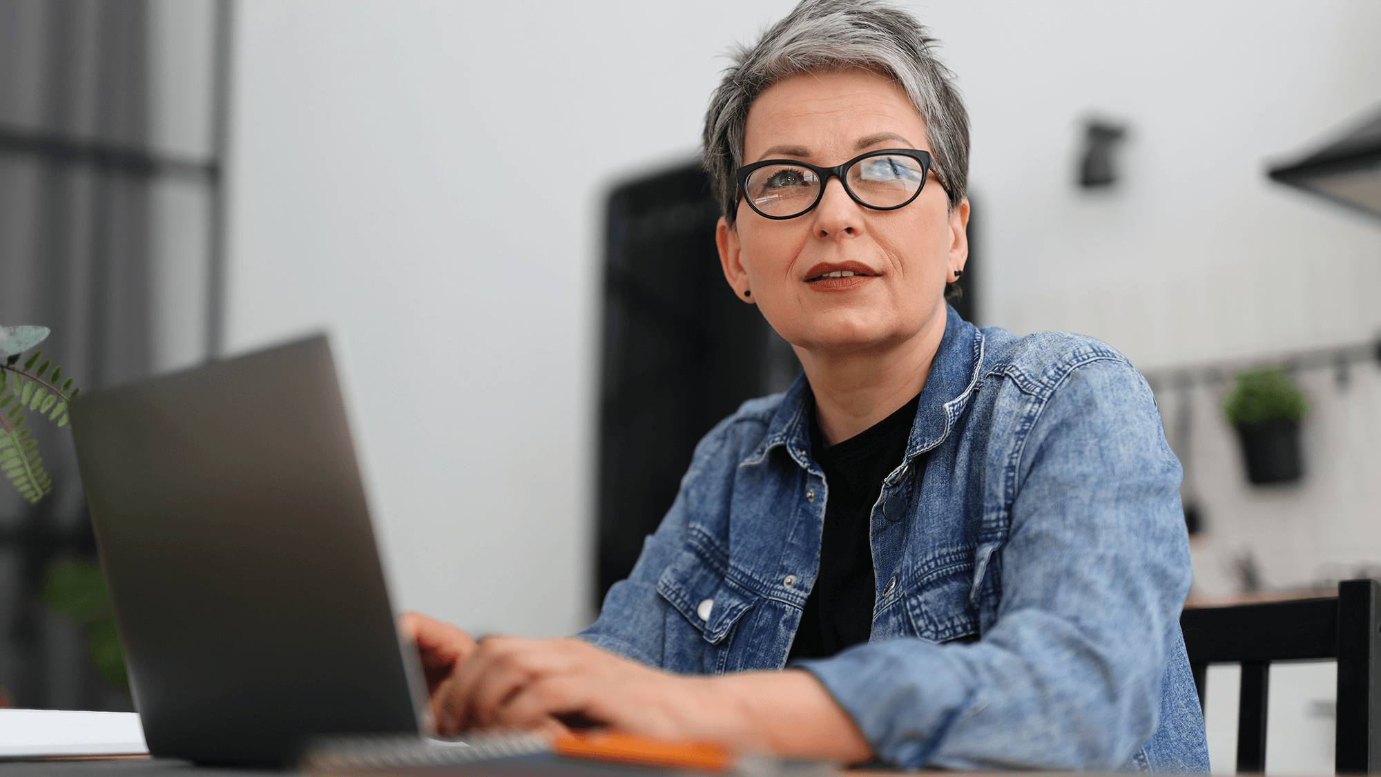 woman working at a computer