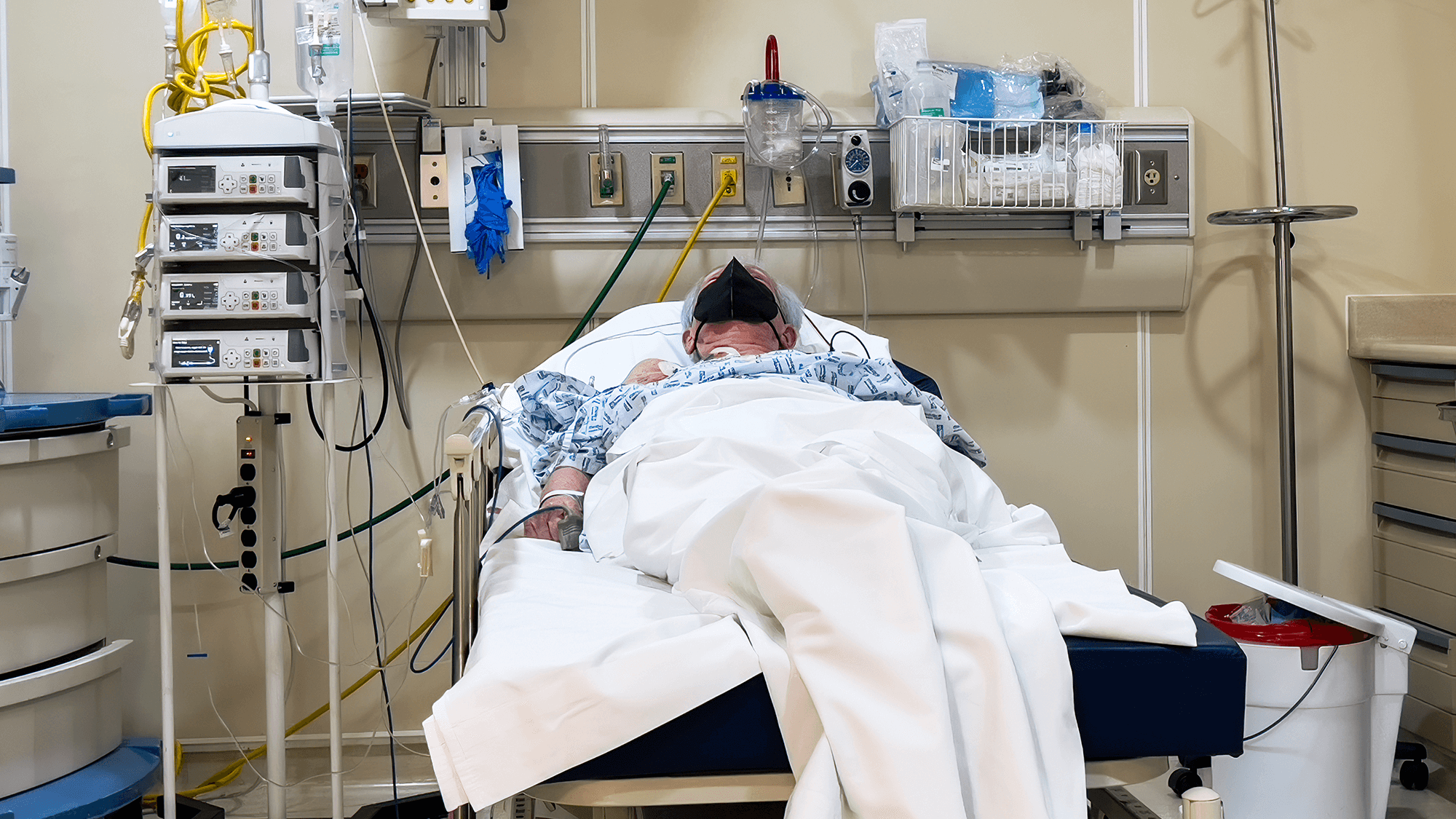 patient in an ICU bed