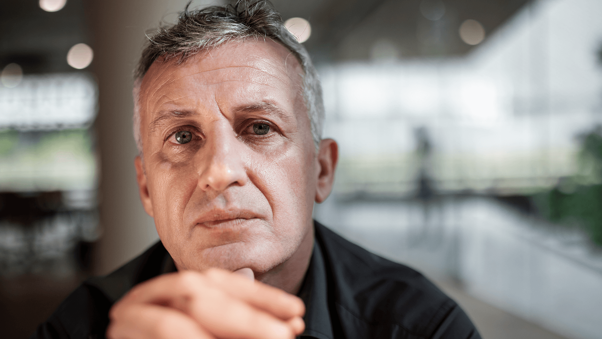 Middle-aged man looking worried