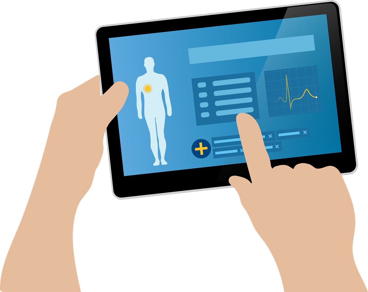emr in cartoon hands