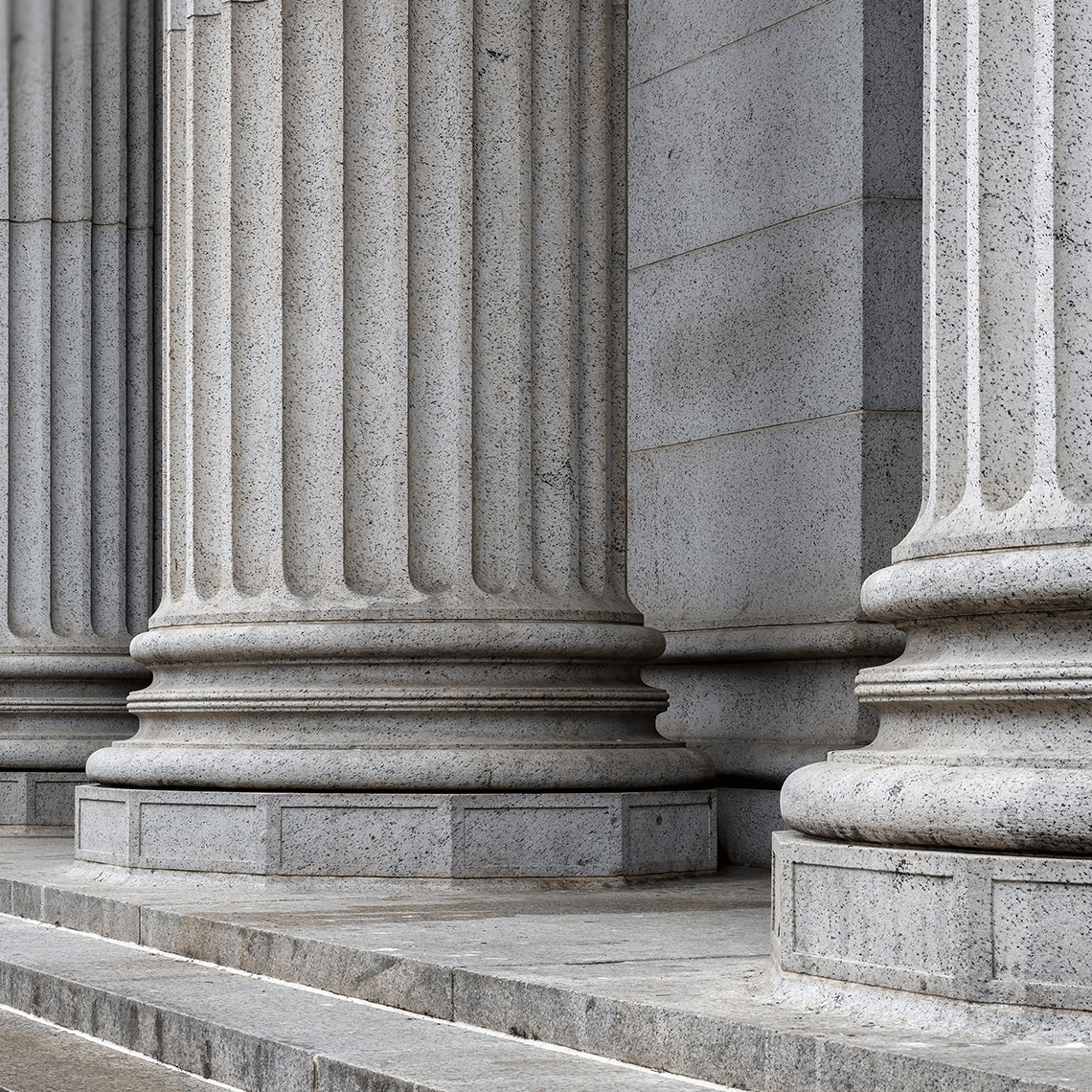 Pillars in front of a courthouse