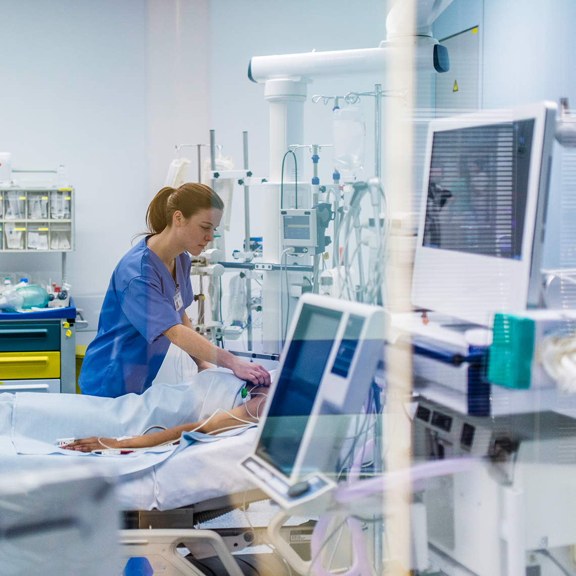 clinician and patient in an emergency department berth