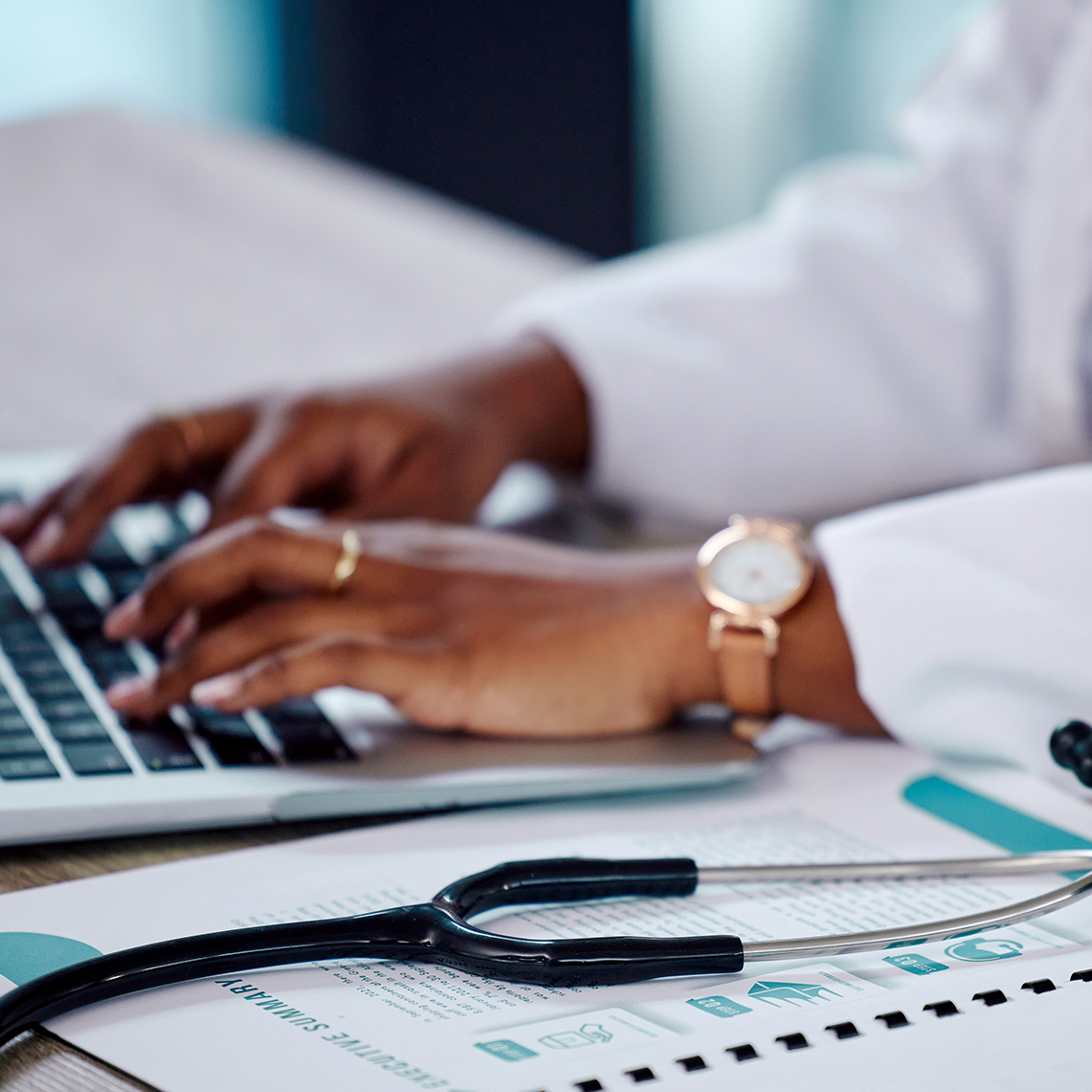 doctor using a laptop