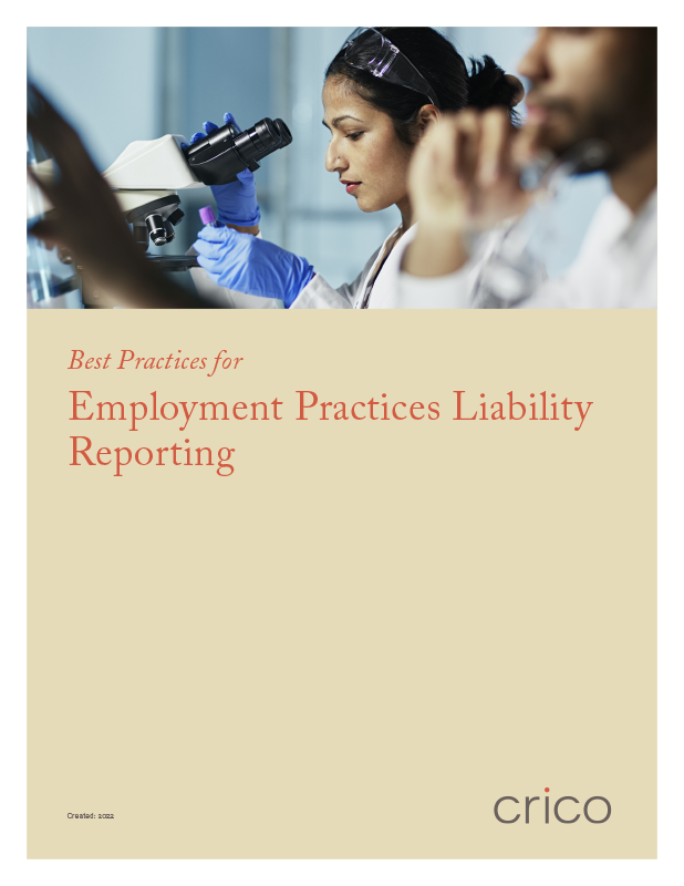 Employment Practices Liability Reporting Cover page for PDF